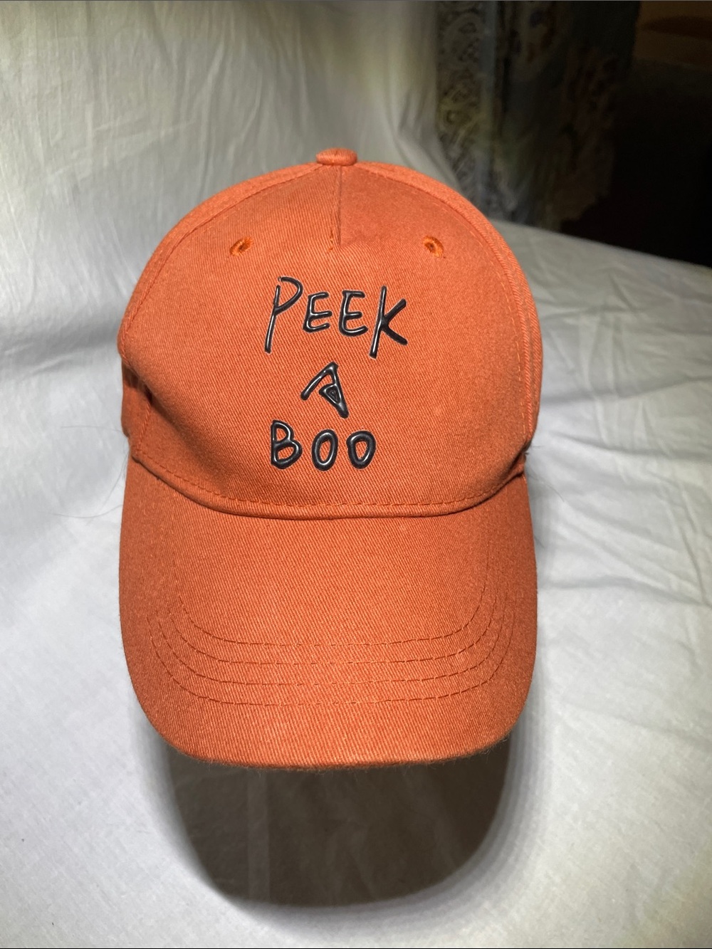 Peek A Boo Orange Baseball Cap for Women - Casual Embroidered Hat